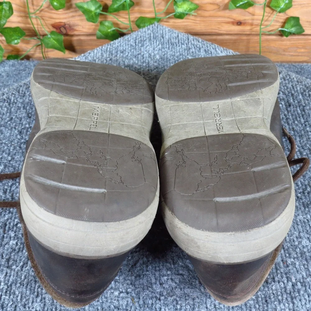 Merrell Black‎ Slate Mens Casual Oxford Shoes Size 8 Everyday Wear Brown Leather